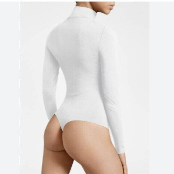 🛑 Wolford White Colorado Turtleneck Long Sleeve String Bodysuit - Small - Picture 4 of 9
